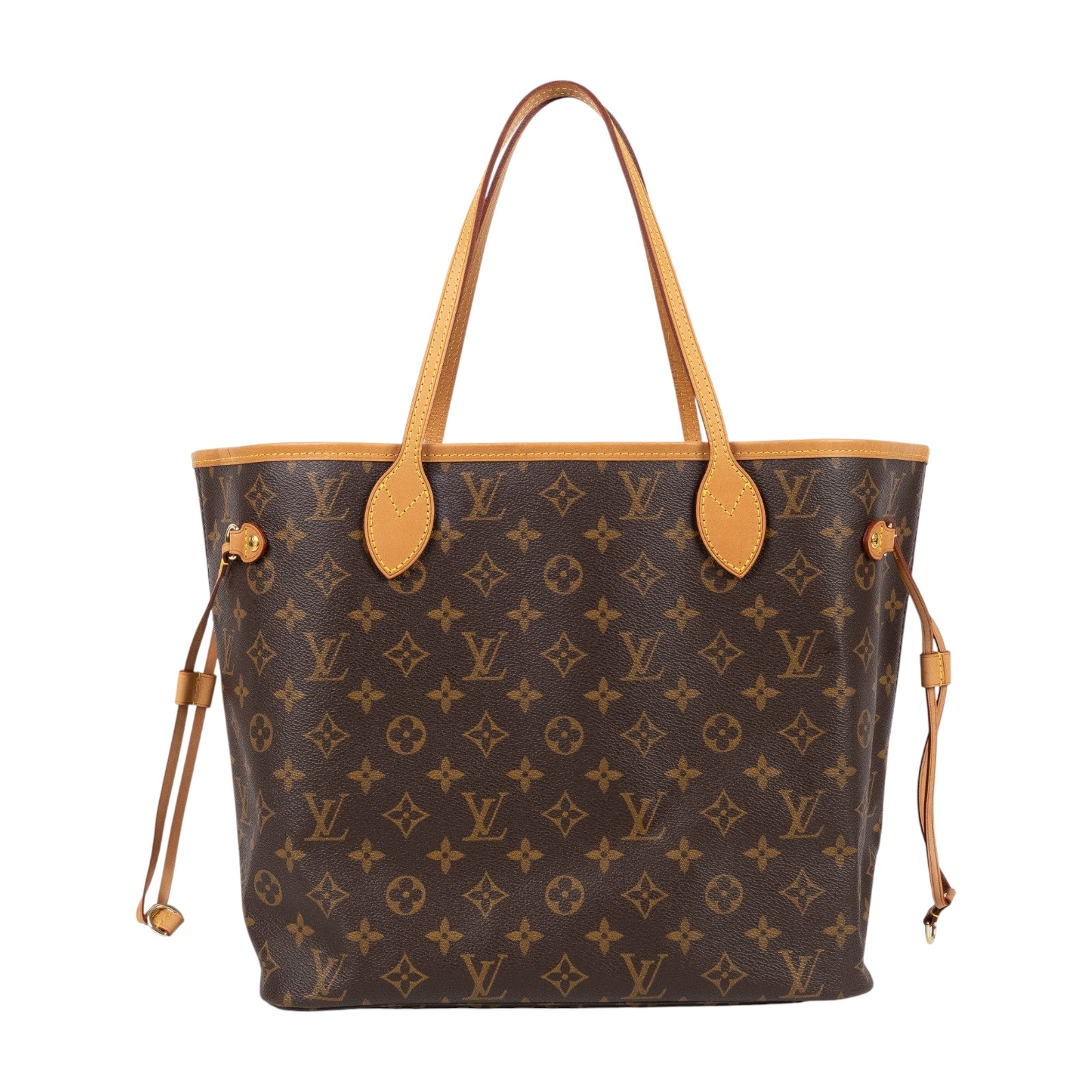 路易威登 LOUIS VUITTON Neverfull MM 經典帆布 肩背 購物袋 櫻桃紅內襯 M46987 晶片款 無附屬品